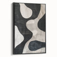 Mid Century Modern Abstract Wall Art - Black and White Minimalist Decor