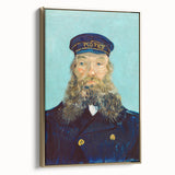 Side view of a framed canvas depicting Van Gogh-inspired landscape art, featuring muted earth tones.