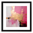 Abstract strokes wall art framed in black with a white mat, showcasing vibrant colors and dynamic brushwork, perfect for modern home decor.