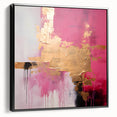 Framed abstract wall art featuring bold black strokes on a textured canvas, showcased from a side view to highlight its modern design and elegance. Ideal for contemporary home decor.