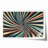 Abstract wall art print showcasing vibrant strokes in shades of blue, orange, and yellow, designed for modern home decor, rolled and ready for framing.
