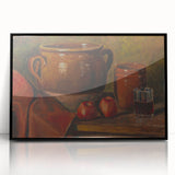 Modern Wall Art - Rustic Still Life with Apples and Pottery