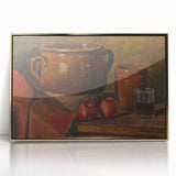 Modern Wall Art - Rustic Still Life with Apples and Pottery