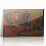 Modern Wall Art - Rustic Still Life with Apples and Pottery