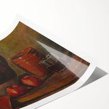 Modern Wall Art - Rustic Still Life with Apples and Pottery