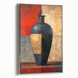 Framed abstract strokes wall art in silver, showcasing dynamic brushwork and a modern design, perfect for contemporary home decor and gallery settings.