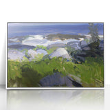 Modern Wall Art - Coastal Landscape with Lush Greenery