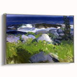 Modern Wall Art - Coastal Landscape with Lush Greenery