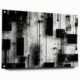 Acrylic glass wall art design featuring abstract strokes in vibrant colors, displayed from a side view with visible mounting pins for easy installation.