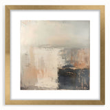 Abstract wall art featuring colorful strokes in hues of blue, pink, and gold, elegantly framed with a matte finish, perfect for modern home decor.