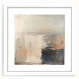 Abstract strokes wall art framed with a white mat, showcasing a blend of vibrant colors and dynamic patterns, perfect for modern home decor.