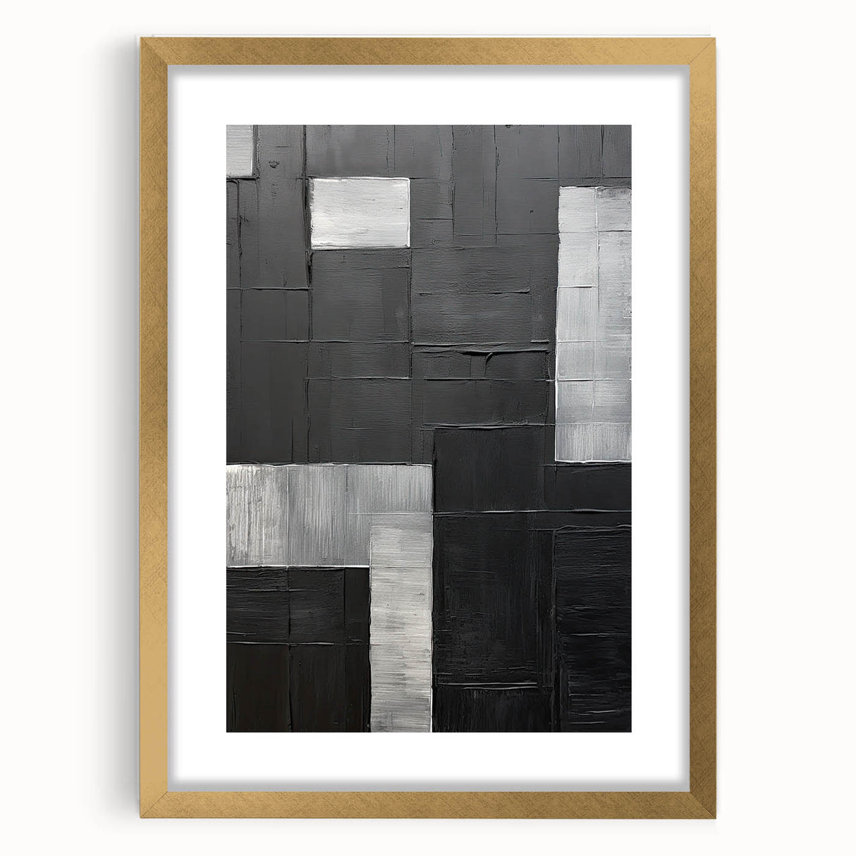 Contemporary Dining Art Pieces - Black & Silver Geometric Print