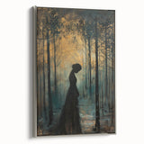 Framed abstract figurative wall art in silver frame, showcasing vibrant colors and dynamic shapes, ideal for modern home decor and artistic spaces.