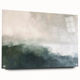 Abstract landscape wall art design displayed in a side view, featuring vibrant colors and smooth acrylic glass finish, secured with elegant pins, ideal for modern decor.