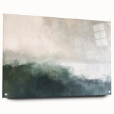 Abstract landscape wall art design displayed in a side view, featuring vibrant colors and smooth acrylic glass finish, secured with elegant pins, ideal for modern decor.