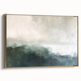 Abstract landscape wall art featuring a gold-framed canvas design, showcasing rich textures and vibrant colors, perfect for modern home decor accents.