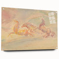 Expressionist Art: Galloping Horses on Pastel Canvas - Modern Elegance