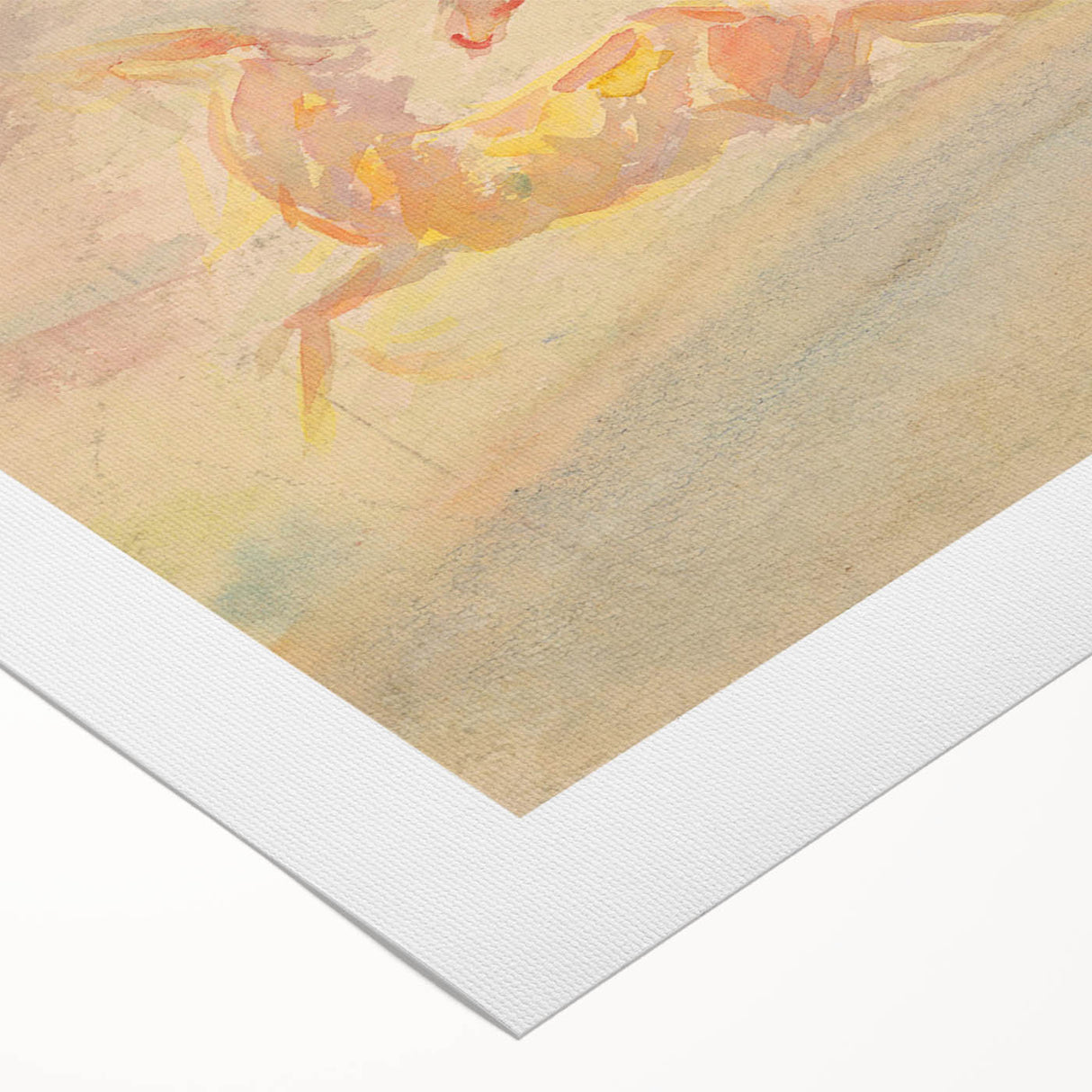Expressionist Art: Galloping Horses on Pastel Canvas - Modern Elegance