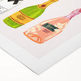 Art deco poster featuring a stylized cocktail, in bold black and gold tones on rolled canvas.