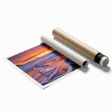 Vibrant beach landscape rolled print showcasing serene turquoise waters, soft sandy shores, and a clear blue sky, ideal for coastal decor enthusiasts.