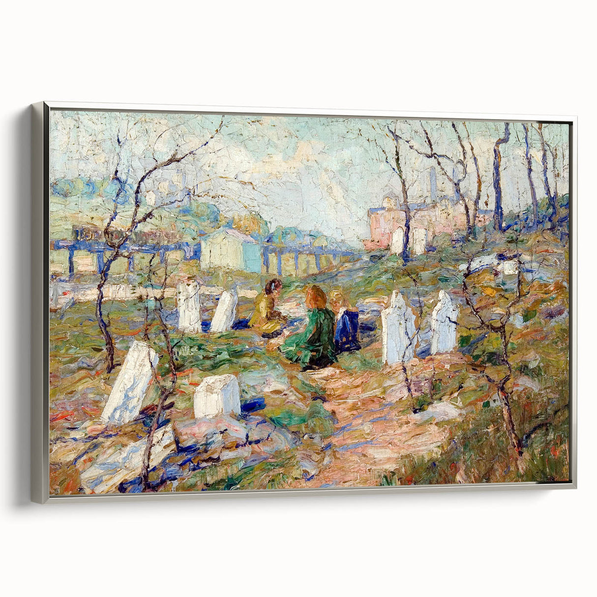 Modern Wall Art - Tranquil Graveyard Scene by Ernest Lawson - Contemporary Decor