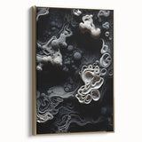 Framed canvas featuring a close-up landscape painting in muted earth tones, ideal for bedroom wall art.