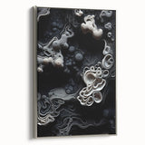 Landscape art painting of a serene natural scene in muted earth tones on a framed canvas.