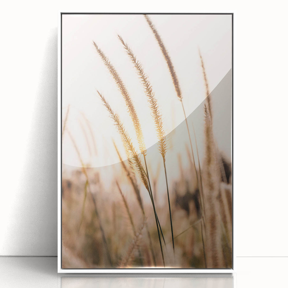Art deco poster of a summer scene in pastel shades, framed acrylic, ideal for nursery wall art.