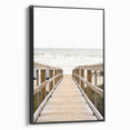 Black and white landscape art painting on a framed canvas, featuring a vintage poster style, ideal for bedroom decor.