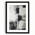 Abstract wall art featuring colorful strokes in a modern design, framed in black with a white mat, perfect for contemporary home decor.