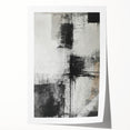 Abstract wall art print featuring vibrant strokes in blue, orange, and yellow against a textured beige background, ideal for modern home decor. Rolled canvas is securely packaged for safe delivery.
