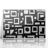 Framed acrylic wall art featuring abstract strokes in white and neutral tones, adding a modern touch to home decor with elegant lines and textures.