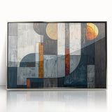 Framed abstract wall art featuring dynamic silver strokes on a white background, perfect for modern decor. Ideal for living room or office settings.