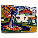 Modern Wall Art - Vibrant Abstract Landscape with Blue Trees