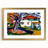 Modern Wall Art - Vibrant Abstract Landscape with Blue Trees