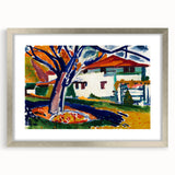 Modern Wall Art - Vibrant Abstract Landscape with Blue Trees