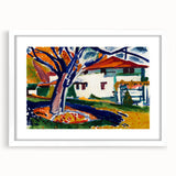 Modern Wall Art - Vibrant Abstract Landscape with Blue Trees