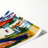 Modern Wall Art - Vibrant Abstract Landscape with Blue Trees