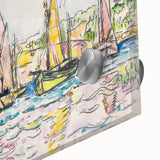 Modern Wall Art - Vibrant Coastal Scene with Boats at Concarneau