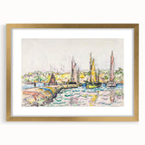 Modern Wall Art - Vibrant Coastal Scene with Boats at Concarneau