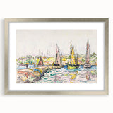 Modern Wall Art - Vibrant Coastal Scene with Boats at Concarneau