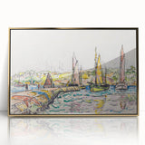 Modern Wall Art - Vibrant Coastal Scene with Boats at Concarneau