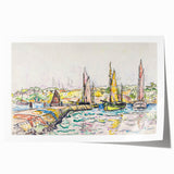 Modern Wall Art - Vibrant Coastal Scene with Boats at Concarneau