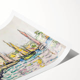 Modern Wall Art - Vibrant Coastal Scene with Boats at Concarneau