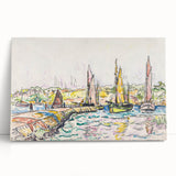Modern Wall Art - Vibrant Coastal Scene with Boats at Concarneau