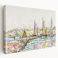 Modern Wall Art - Vibrant Coastal Scene with Boats at Concarneau