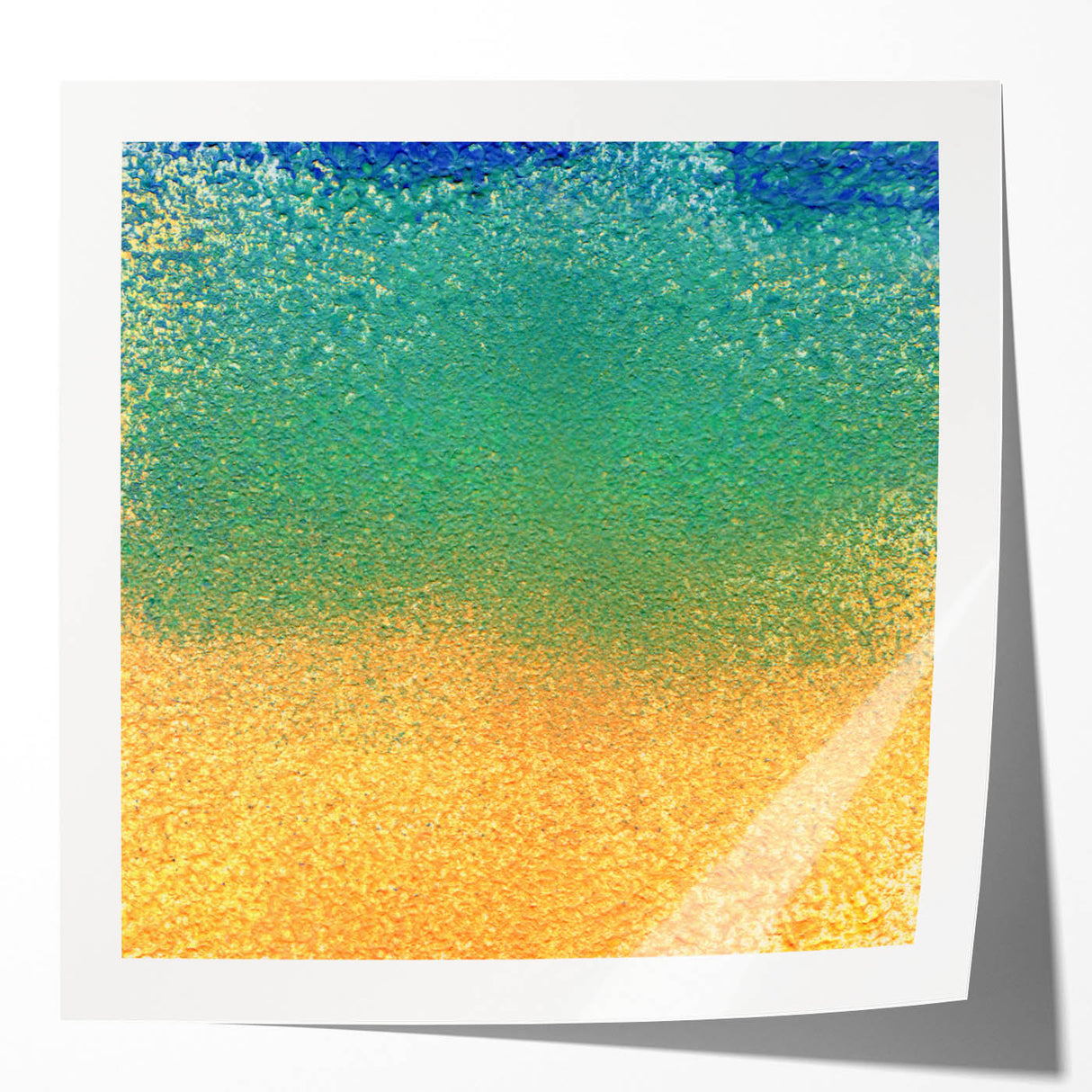 Abstract wall art print showcasing vibrant, colorful strokes in a glossy finish, ideal for modern home decor or office spaces. Perfect for adding a contemporary touch to any interior design.