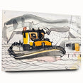 Modern Wall Art - Abstract Maritime Study with Yellow Tugboat