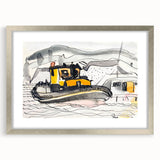Modern Wall Art - Abstract Maritime Study with Yellow Tugboat