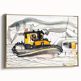Modern Wall Art - Abstract Maritime Study with Yellow Tugboat